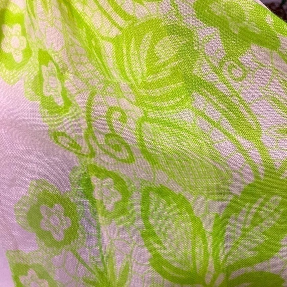 Bright Green Floral Leaf Vine Whimsical Bohemian Artsy Scarf Lightweight Pretty - Picture 12 of 17